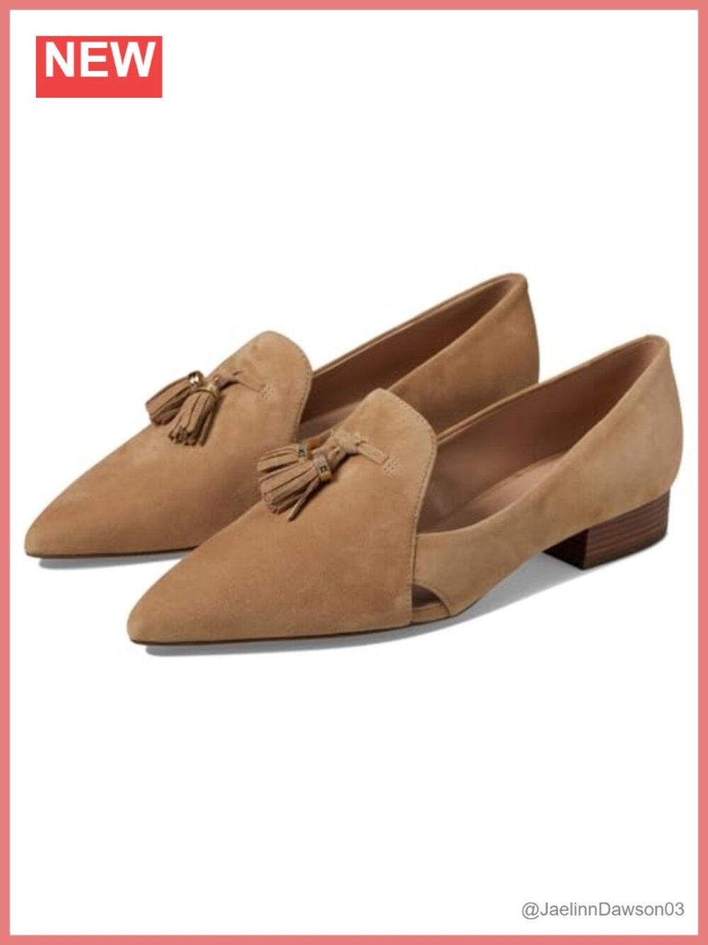 Suede Loafer Flats with Tassel Detail Pull-On Slip On Shoes Women's